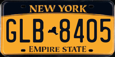 NY license plate GLB8405