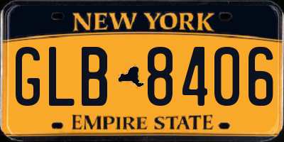 NY license plate GLB8406