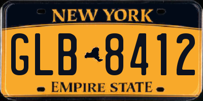 NY license plate GLB8412