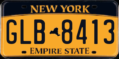 NY license plate GLB8413