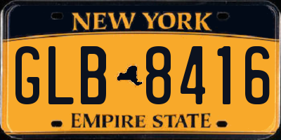 NY license plate GLB8416