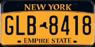 NY license plate GLB8418