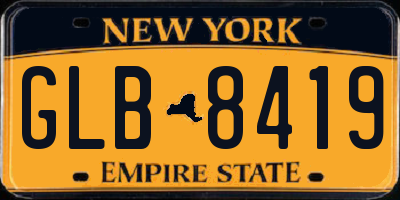 NY license plate GLB8419