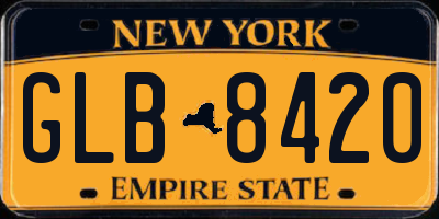 NY license plate GLB8420
