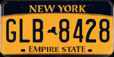 NY license plate GLB8428