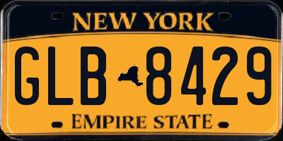 NY license plate GLB8429