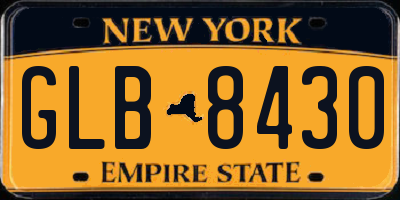 NY license plate GLB8430