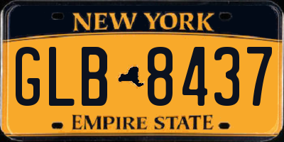 NY license plate GLB8437
