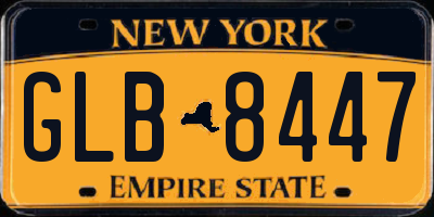 NY license plate GLB8447