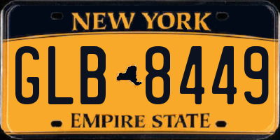 NY license plate GLB8449