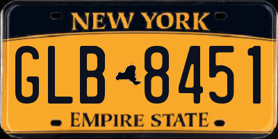 NY license plate GLB8451