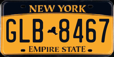 NY license plate GLB8467