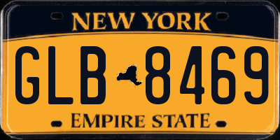 NY license plate GLB8469