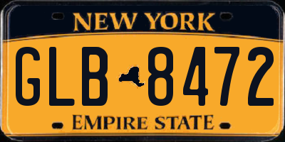 NY license plate GLB8472