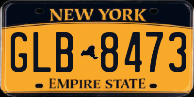 NY license plate GLB8473
