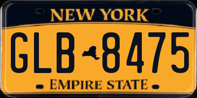 NY license plate GLB8475