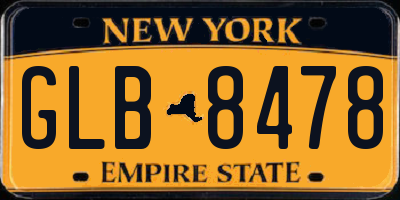NY license plate GLB8478