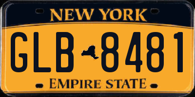 NY license plate GLB8481