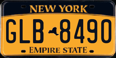 NY license plate GLB8490