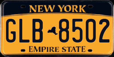 NY license plate GLB8502
