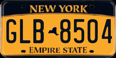 NY license plate GLB8504