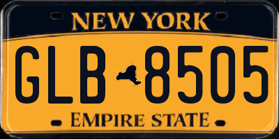NY license plate GLB8505
