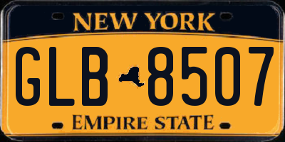 NY license plate GLB8507