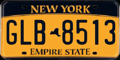 NY license plate GLB8513