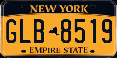 NY license plate GLB8519