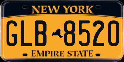 NY license plate GLB8520