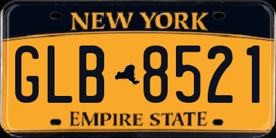 NY license plate GLB8521