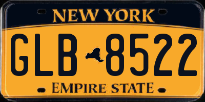 NY license plate GLB8522