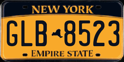 NY license plate GLB8523