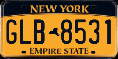 NY license plate GLB8531