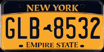 NY license plate GLB8532