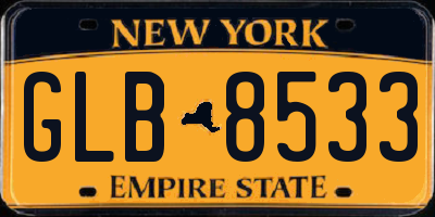 NY license plate GLB8533