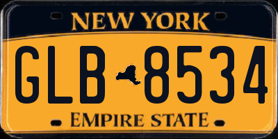 NY license plate GLB8534
