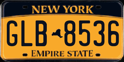 NY license plate GLB8536