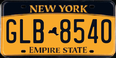 NY license plate GLB8540