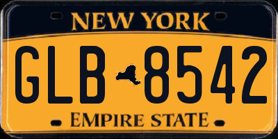 NY license plate GLB8542