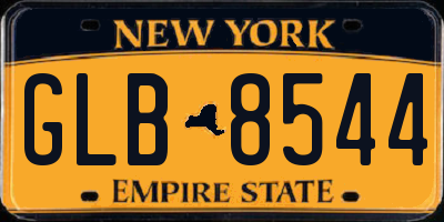 NY license plate GLB8544