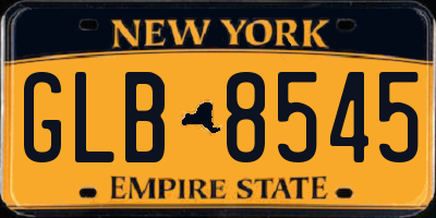 NY license plate GLB8545