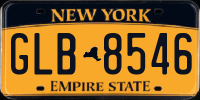 NY license plate GLB8546
