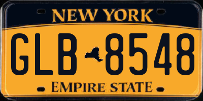 NY license plate GLB8548
