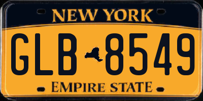 NY license plate GLB8549