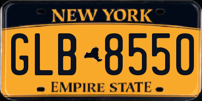 NY license plate GLB8550