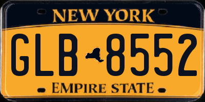 NY license plate GLB8552