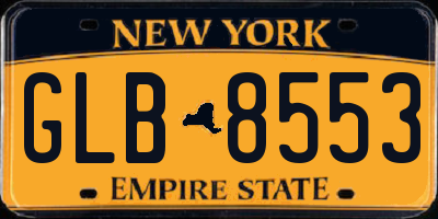 NY license plate GLB8553