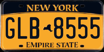 NY license plate GLB8555