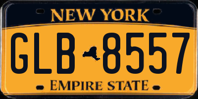 NY license plate GLB8557